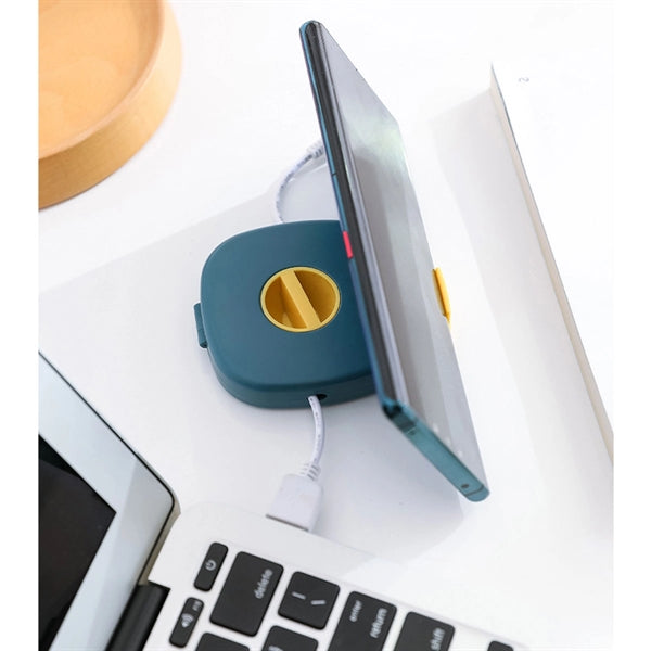 Portable Rotatable Cable Organizer with Phone Stand