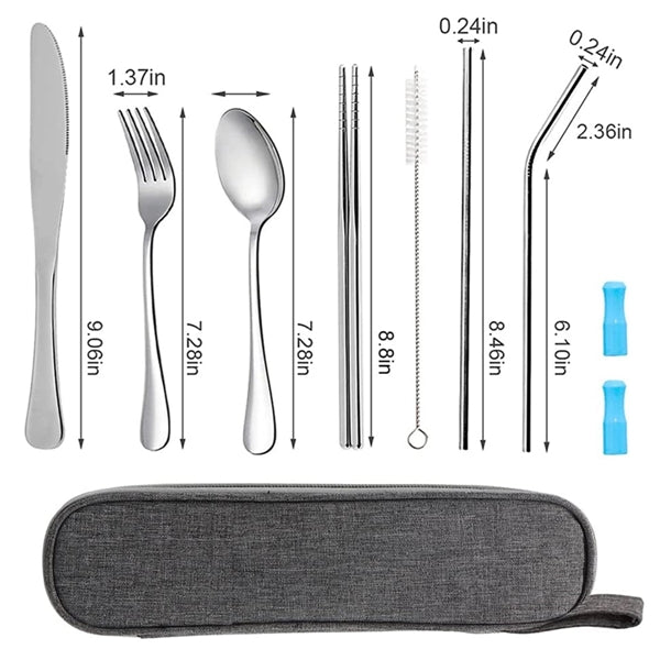 Travel Utensils Set with Case