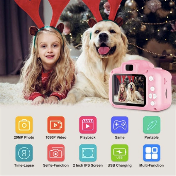 1300W Pixel Kids Selfie Camera Portable Toy w/ 32GB SD Card