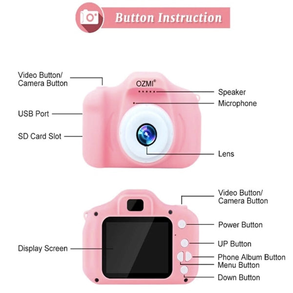1300W Pixel Kids Selfie Camera Portable Toy w/ 32GB SD Card