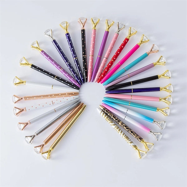 Diamond Crystal Bling Metal Ballpoint Pen Polka Dots