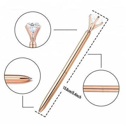 Diamond Crystal Bling Metal Ballpoint Pen Polka Dots