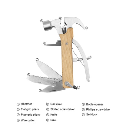Wooden Handle Multifunctional Claw Hammer