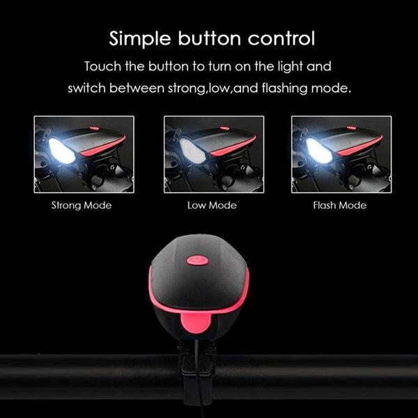 Bright Bike Lights Set with Horn