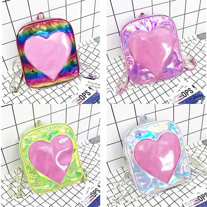 Holographic Laser Leather Backpack