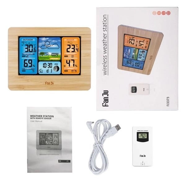 Wireless Weather Station Clock With Outdoor Sensor