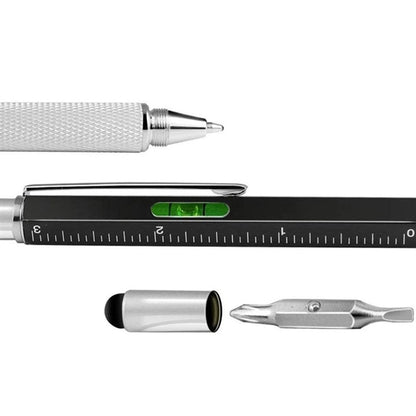 6 in 1 Multitool Ballpoint Pens Ruler Levelgauge Stylus