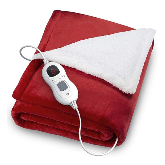Heated Blanket Electric Throw Red 50" x 60" Fast Heating