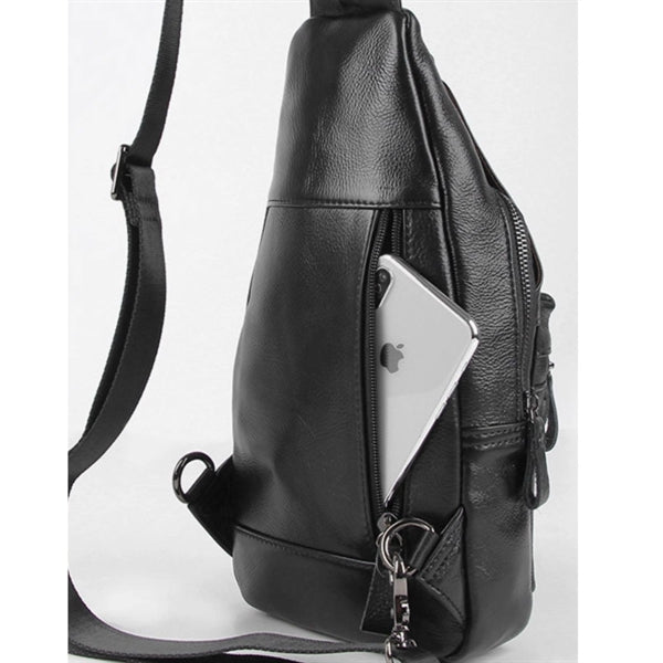 Leather Sling Bag Daypack Backpack