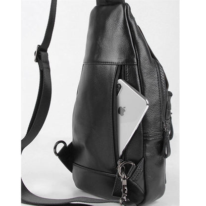 Leather Sling Bag Daypack Backpack