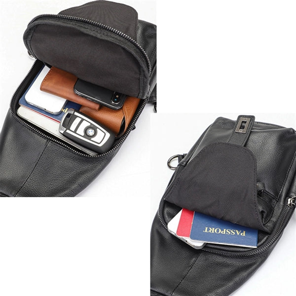 Leather Sling Bag Daypack Backpack