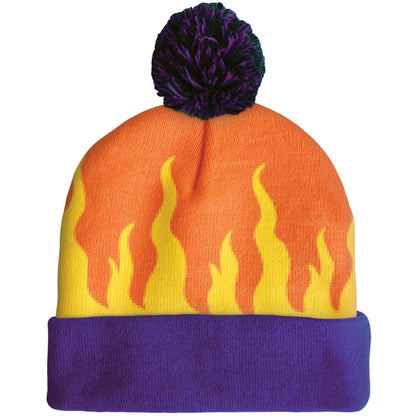 Knit Beanie with Pom and Cuff (Embroidery Logo)