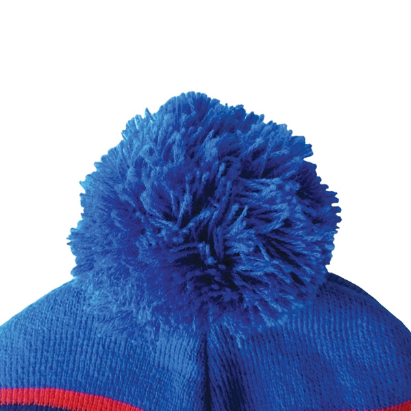 Knit Beanie with Pom and Cuff (Printed Logo)