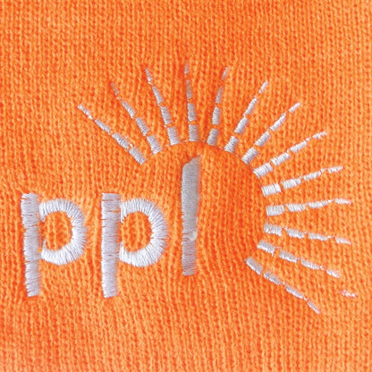 Knit Beanie with Pom and Ribbed Cuff (Embroidery Logo)