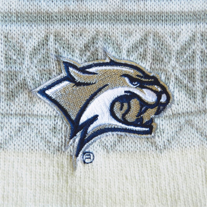 Knit Beanie with Pom and Ribbed Cuff (Woven Logo)
