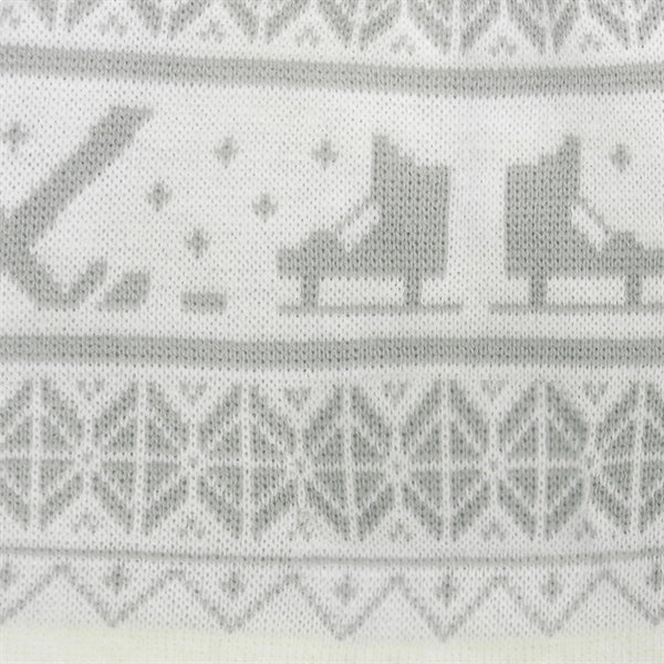 Knit Beanie with Pom and Ribbed Cuff (Printed Logo)