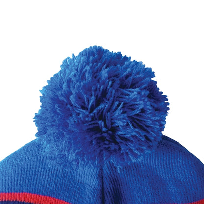 Knit Beanie with Pom and Ribbed Cuff (Printed Logo)