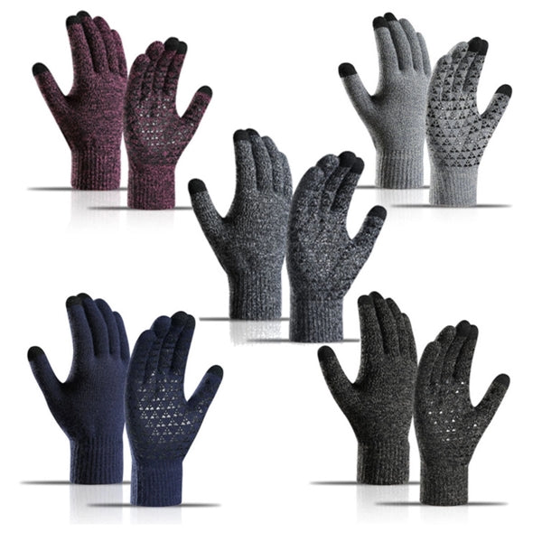 Anti-Slip Touchscreen Winter Knit Gloves