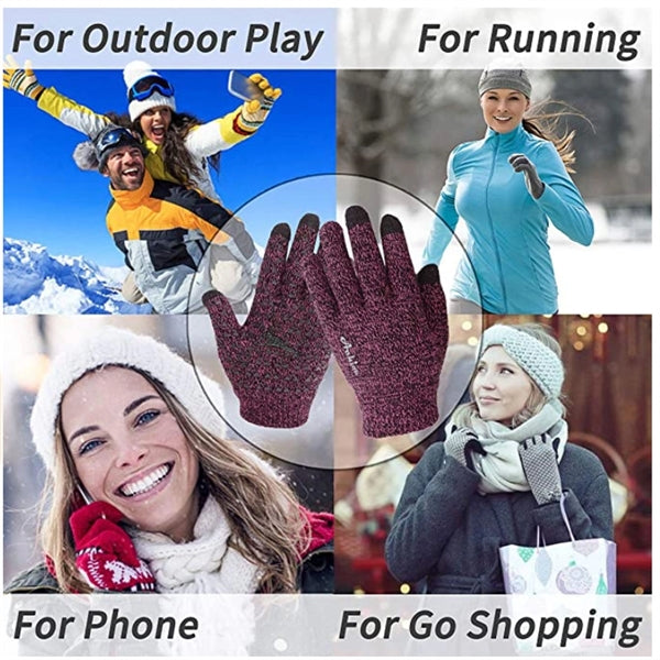 Anti-Slip Touchscreen Winter Knit Gloves