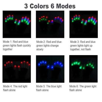 LED Finger Light Up Gloves