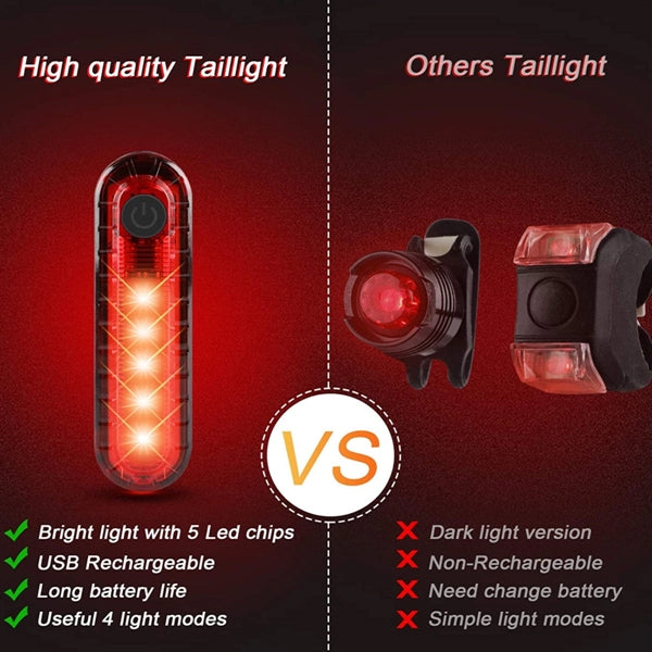 Rechargeable Bicycle Front Back Lights