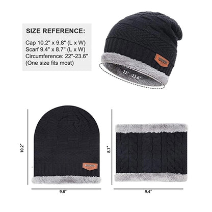 Winter Beanie Hat Scarf Set