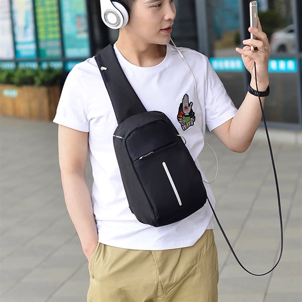 USB Charging Crossbody Sling Backpack