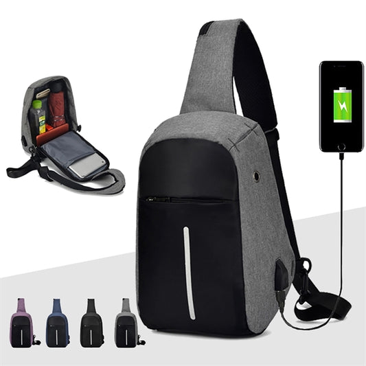 USB Charging Crossbody Sling Backpack