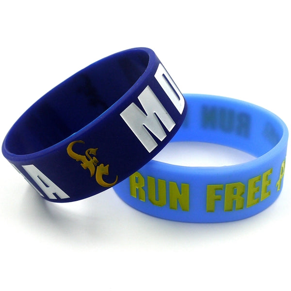 Debossed & Color Filled Silicone Bracelets