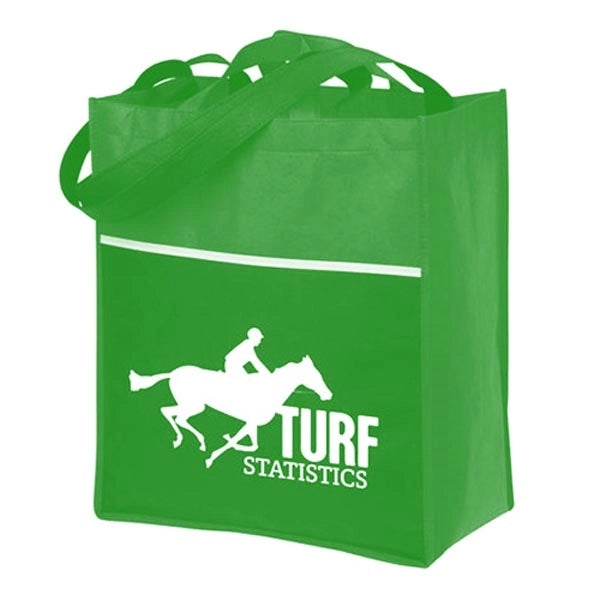 Grocery Tote Bag with Front Pocket-BG