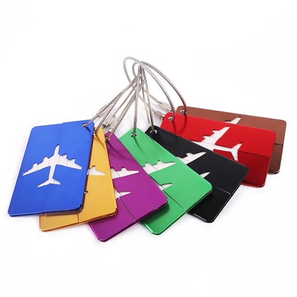 Brushed Metal Luggage Bag Tag