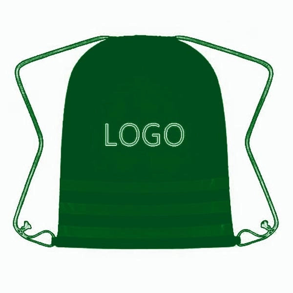 Three Strips Reflective Safety Drawstring Bag.