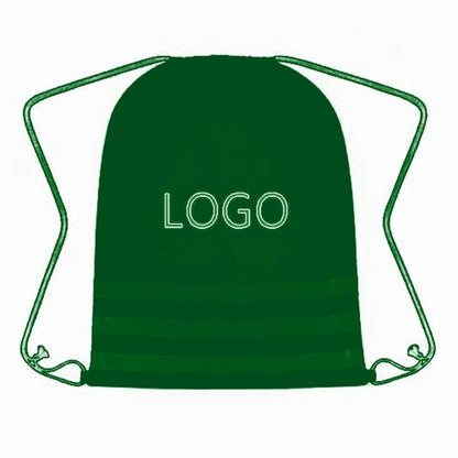 Three Strips Reflective Safety Drawstring Bag.