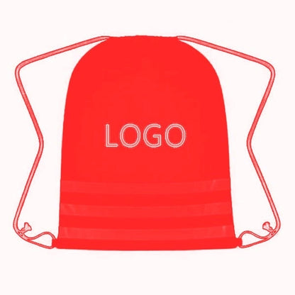 Three Strips Reflective Safety Drawstring Bag.
