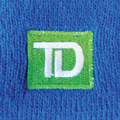 Knit Beanie with No Pom and No Cuff (Woven Logo)