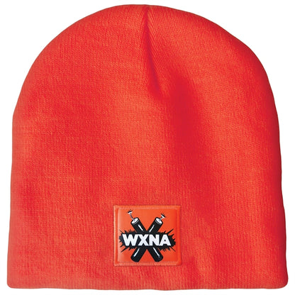 Knit Beanie with No Pom and No Cuff (Printed Logo)