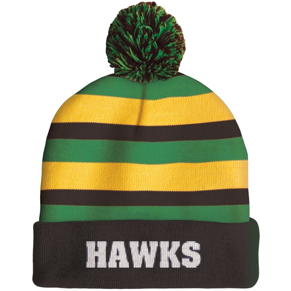 Knit Beanie with Pom and Cuff (No Logo)