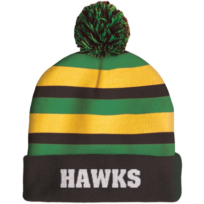 Knit Beanie with Pom and Cuff (No Logo)