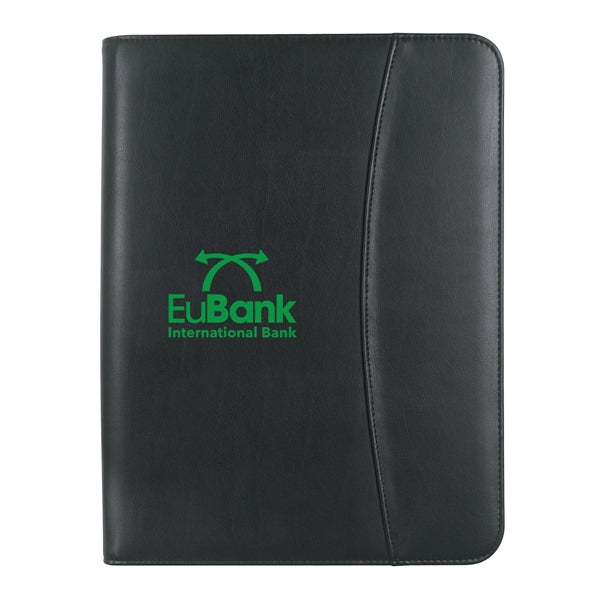 Leather Look 8  1/2" x 11" Zippered Portfolio With Calcul...