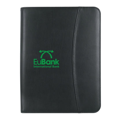 Leather Look 8  1/2" x 11" Zippered Portfolio With Calcul...