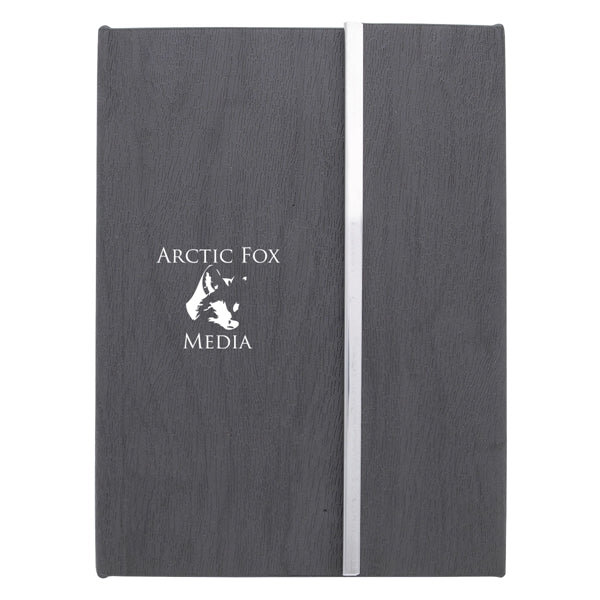 Woodgrain Padfolio With Sticky Notes And Flags