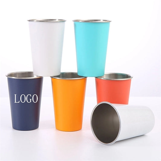 16oz Beer Tumbler Stackable Stainless Steel Drinking Glasses