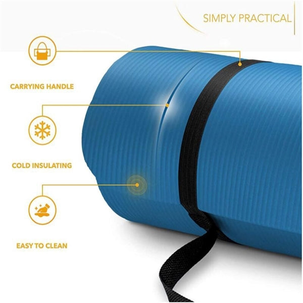 Non-Slip Yoga Mat with Carrying Strap