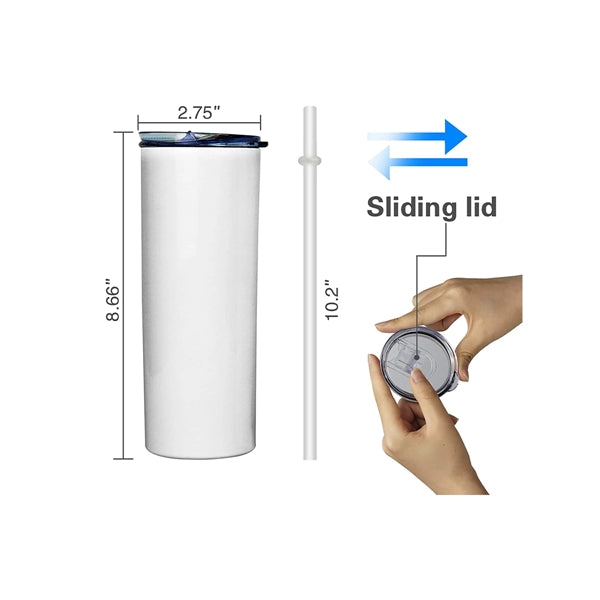 20 oz Skinny Tumbler with Straws
