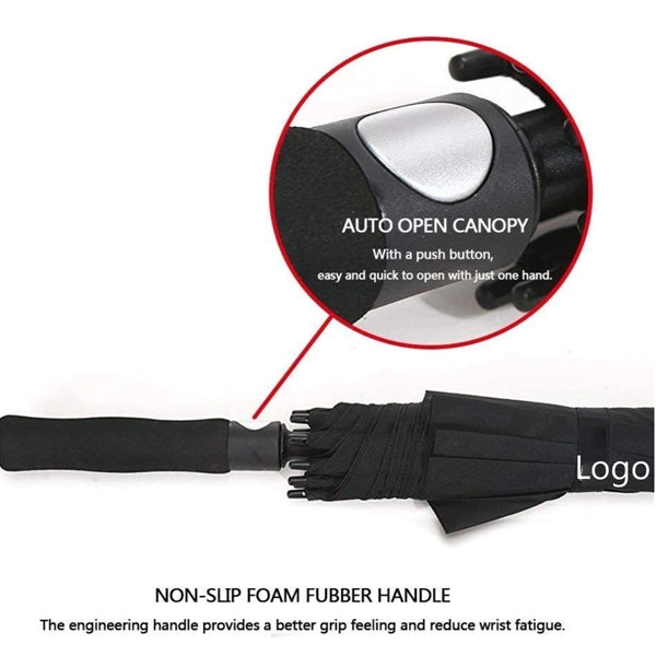 Automatic Open Umbrella with Double Canopy
