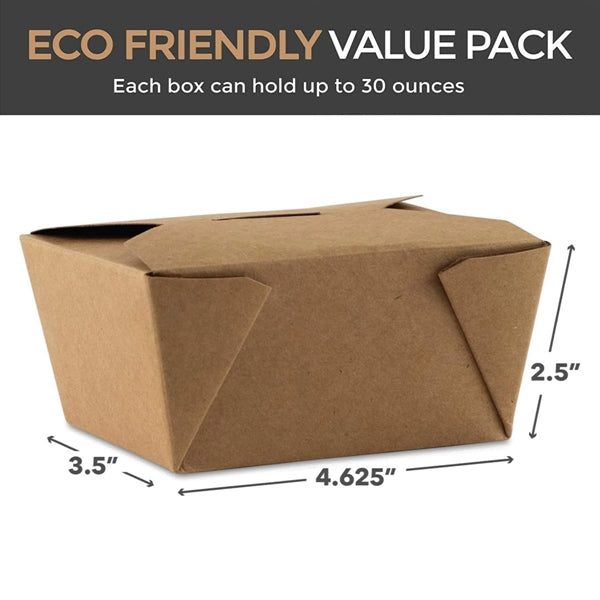 Microwaveable Kraft Brown Takeout Boxes, Eco-Friendly.