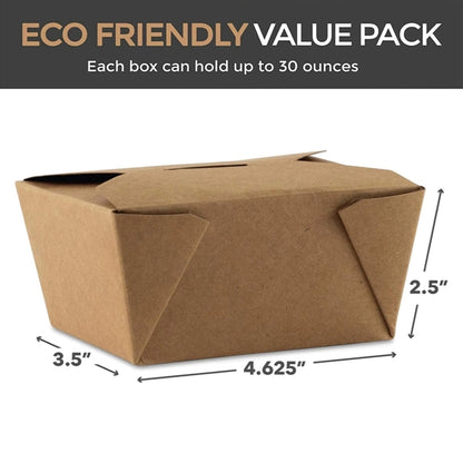 Microwaveable Kraft Brown Takeout Boxes, Eco-Friendly.
