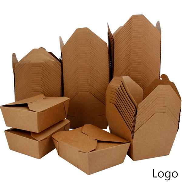 Microwaveable Kraft Brown Takeout Boxes, Eco-Friendly.
