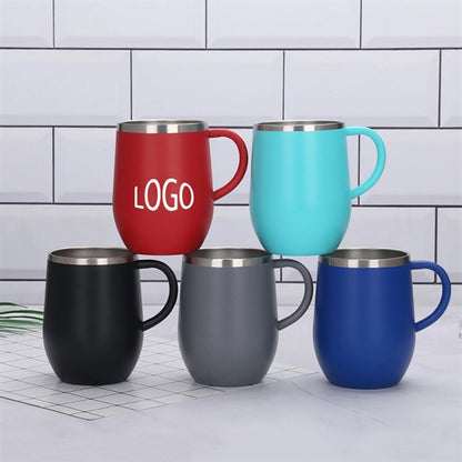 12 oz Stainless Steel Insulated Mug With Handle and Lid