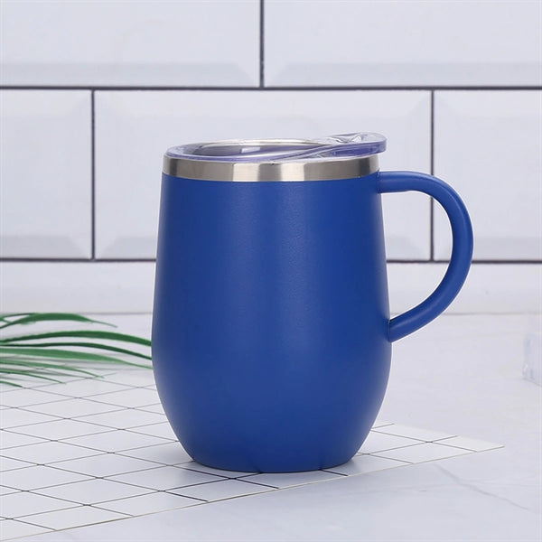 12 oz Stainless Steel Insulated Mug With Handle and Lid